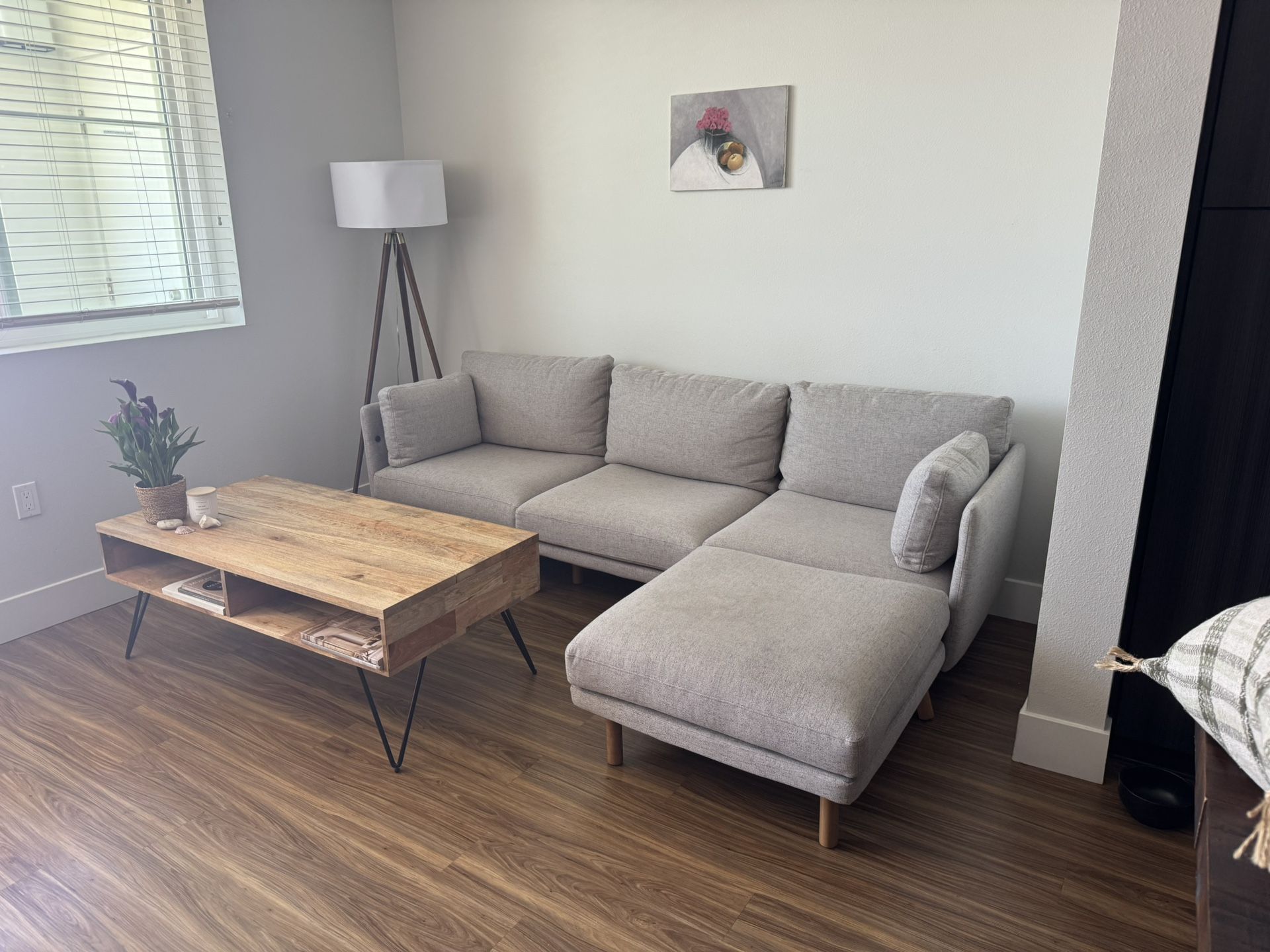 Right Facing Small Grey Sectional