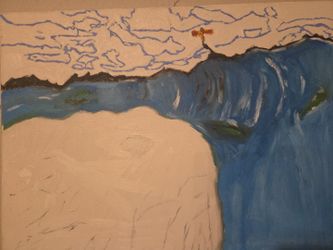 Original Large Canvas Painting – Coastal Landscape