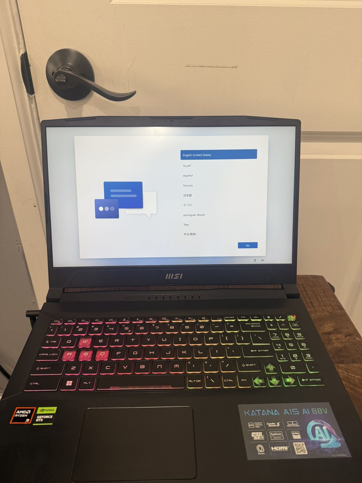 MSI KATANA GAMING LAPTOP 15.6" 144HZ