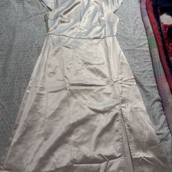 Beige Civil Wedding Dress