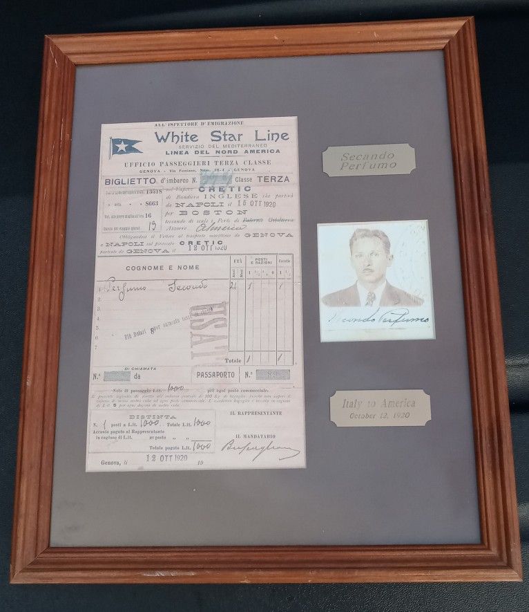 1920 White Star Line SS Cretic 3rd Class Passanger - Italy to America (Titanic)