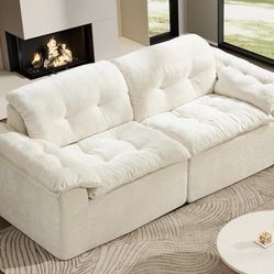 78" Loveseat Sofa, Modern Modular Sectional Sofa, Ice Flower Chenille Boneless Couches with Memory Foam, Cloud Design Relies on Packaging for Living R