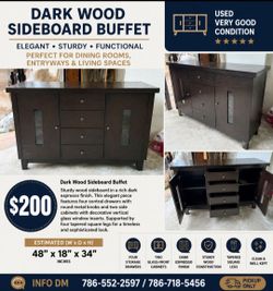 Dark Wood Sideboard Buffet