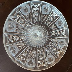 European Crystal Hand Carved Cake Stand
