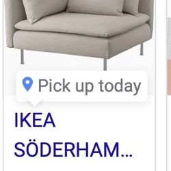 IKEA SÖDERHAMN Corner Sofa Section + New Extra Cushion Set (white)