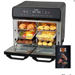 Kocinaider 24QT Dual Zone Air Fryer Oven with Rotisserie