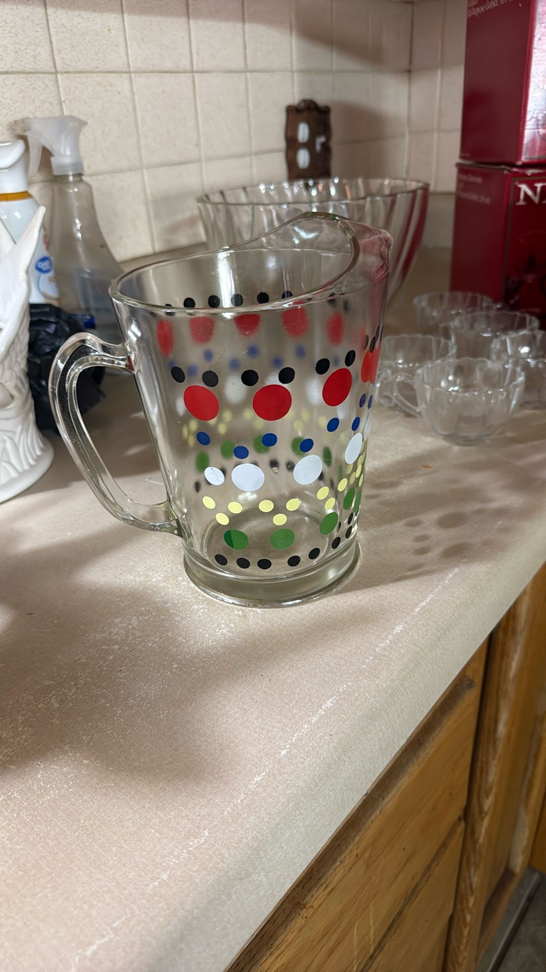 Vintage Polka Dot Pitcher