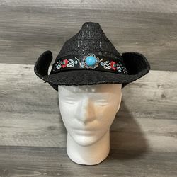 Peter Grimm Black Cowboy Hat. NWT 