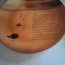 Vi tage spiritual foot print decor plate