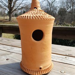 Hewell’s Pottery Terra Cotta Hanging Birdhouse Birdfeeder