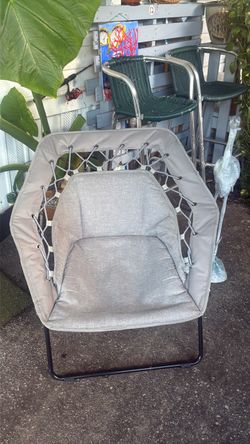 Gray Bungee Cord Folding Chair