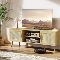 Rattan TV Stand Media Console Table