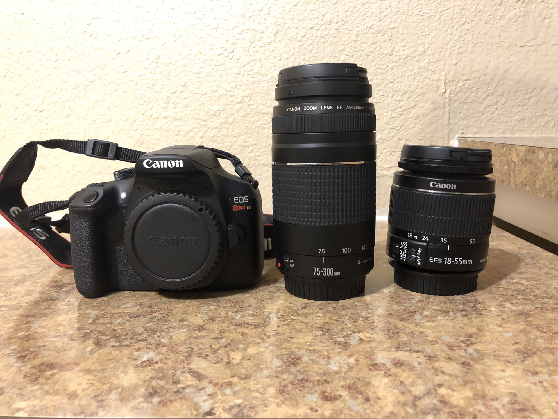 Canon Rebel T6 W/ Lenses + Bag
