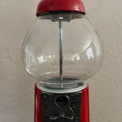 Red Gumball Machine with Stand and Coin Bank
