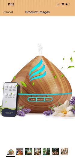 500ML Essential Oil Scent Diffuser: Remote Control &14 Colors LED for Home Aroma Diffuser with Ultra-Quiet Cool Mist - Aromatherapy Diffuser Offers Au