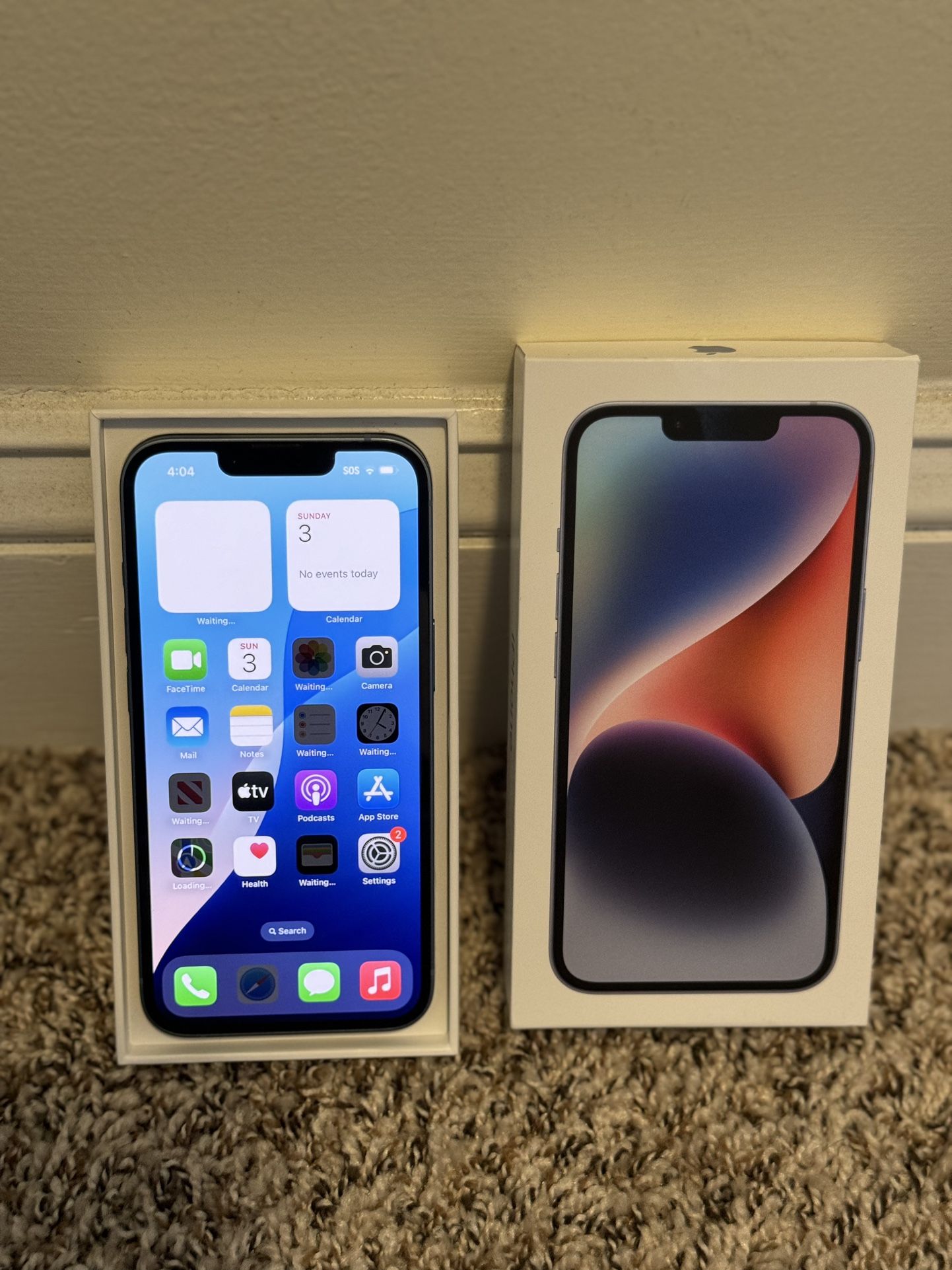 Unlocked Blue IPhone 14 128GB with Box
