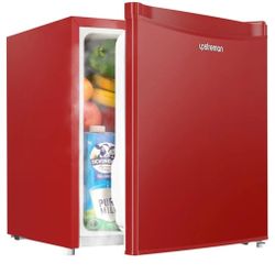 Upstreman 1.7 Cu.ft Mini Fridge with Freezer, Dorm Essentials, Adjustable Thermostat, Energy Saving, Low Noise, Single Door Compact Refrigerator for D