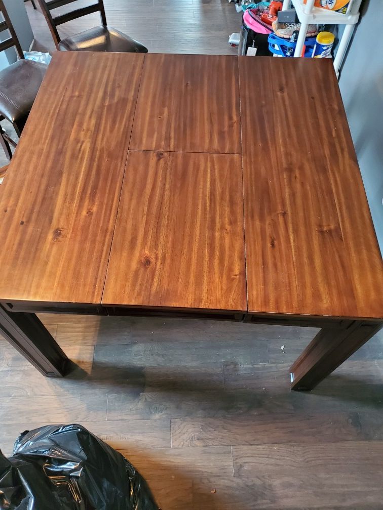 Adelson chocolate square counter height dining table 6pc