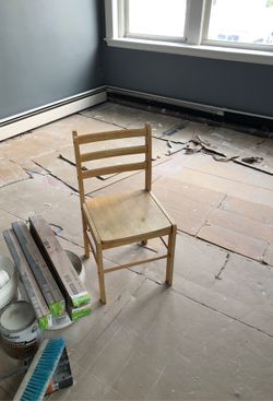 Pair wood chairs