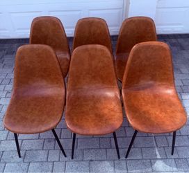 Caramel leather chairs - 6