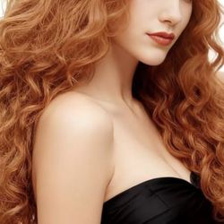 * Long Wavy Wigs 28 Inches Natural Copper Fox Red Synthetic Kinky Curly Hair Wig 