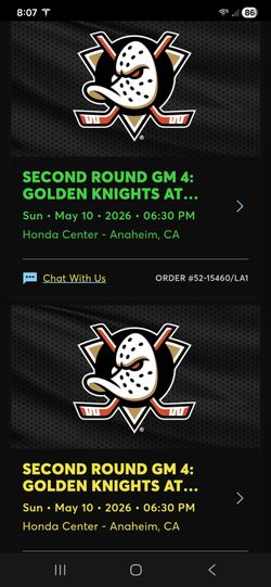 Ducks tickets 5/10/26
