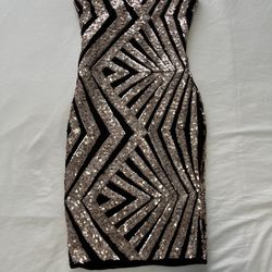 FashionNova Glitter Strapless Mini Dress / S