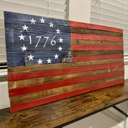Custom Wood Flags Small and Large 