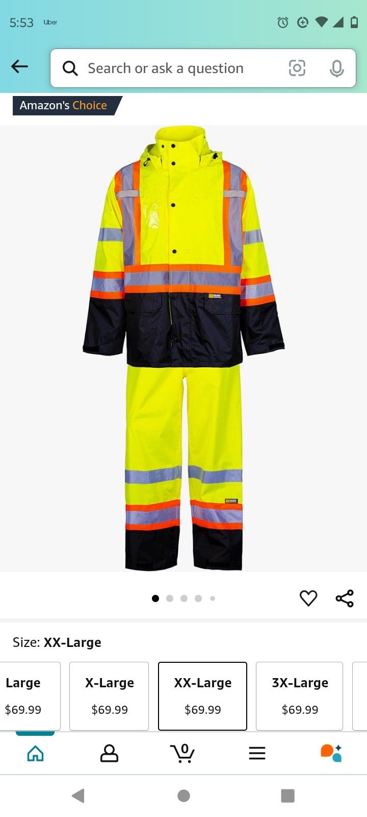 Holmes Workwear Hi- Vis Rain Suit 2XL