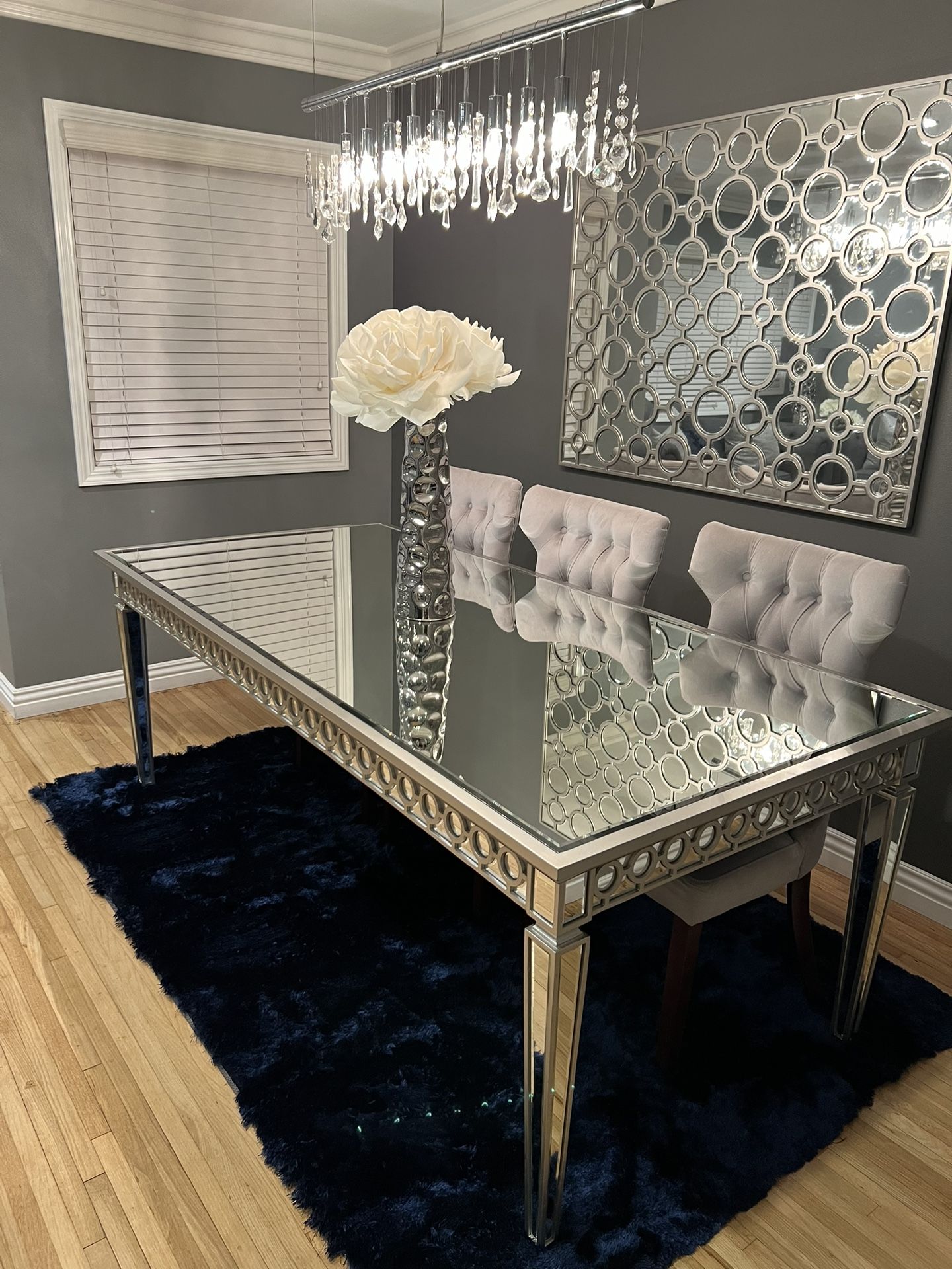 Z Gallerie Sophie Mirrored Dining Table And Chairs 