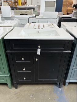 $250 EACH Newly Assembled Solid Wood Frame 30” Bathroom Vanity with Top Sink