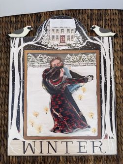 Large Nancy Thomas Autumn Plaque-Lovely Winter Colors-20” X 27”