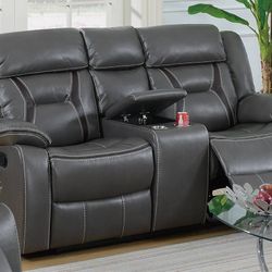 Brand New Manual Reclining Loveseat With Cup Holders