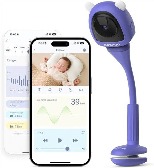 Baby Camera Monitor for AI Solution for Breathing Tracker, 2K HD Baby Monitor with Camera with Audio Viedo, Night Vision, Smartphone App, 2 Way Audio,,All Products : American Fashion Style Bags On Sale