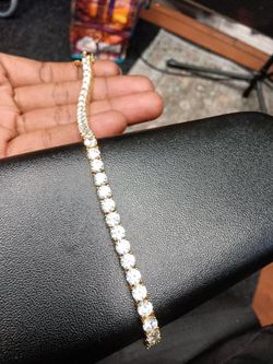Diamond Gold plated Tennis Bracelet (Zirconia) Flawless Jewelry