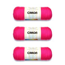 3-Pack Caron Simply Soft Yarn - Neon Pink - 6oz (315 yds) **READ DESCRIPTION**