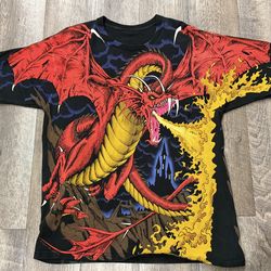 Vintage Liquid Blue Dungeons and Dragons Shirt size Medium
