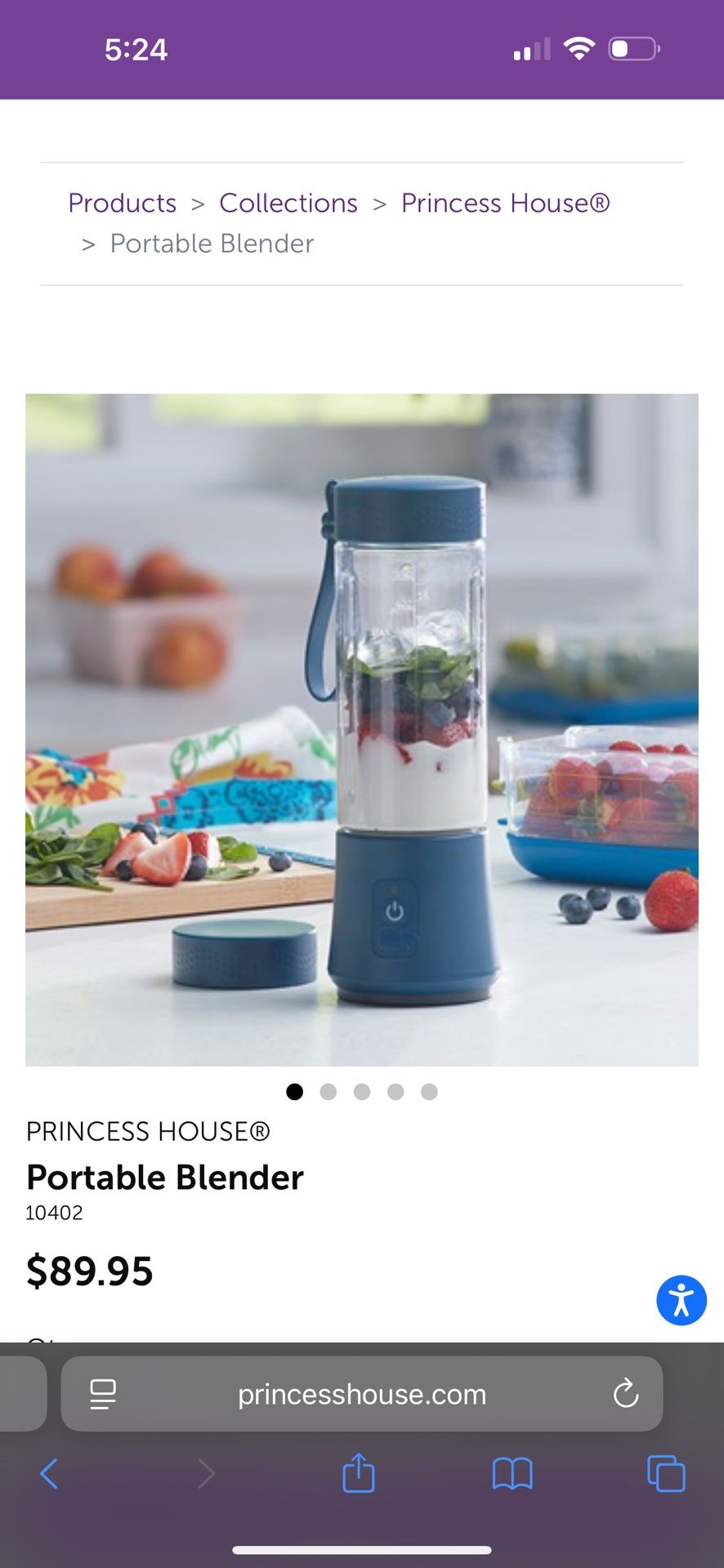 Princess House Portable Blender 