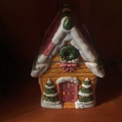 Ceramic ginger bread house cookie jar
