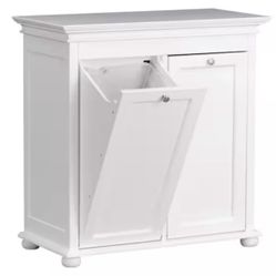 Hampton Harbor 26 in. Double Tilt-Out Hamper in White