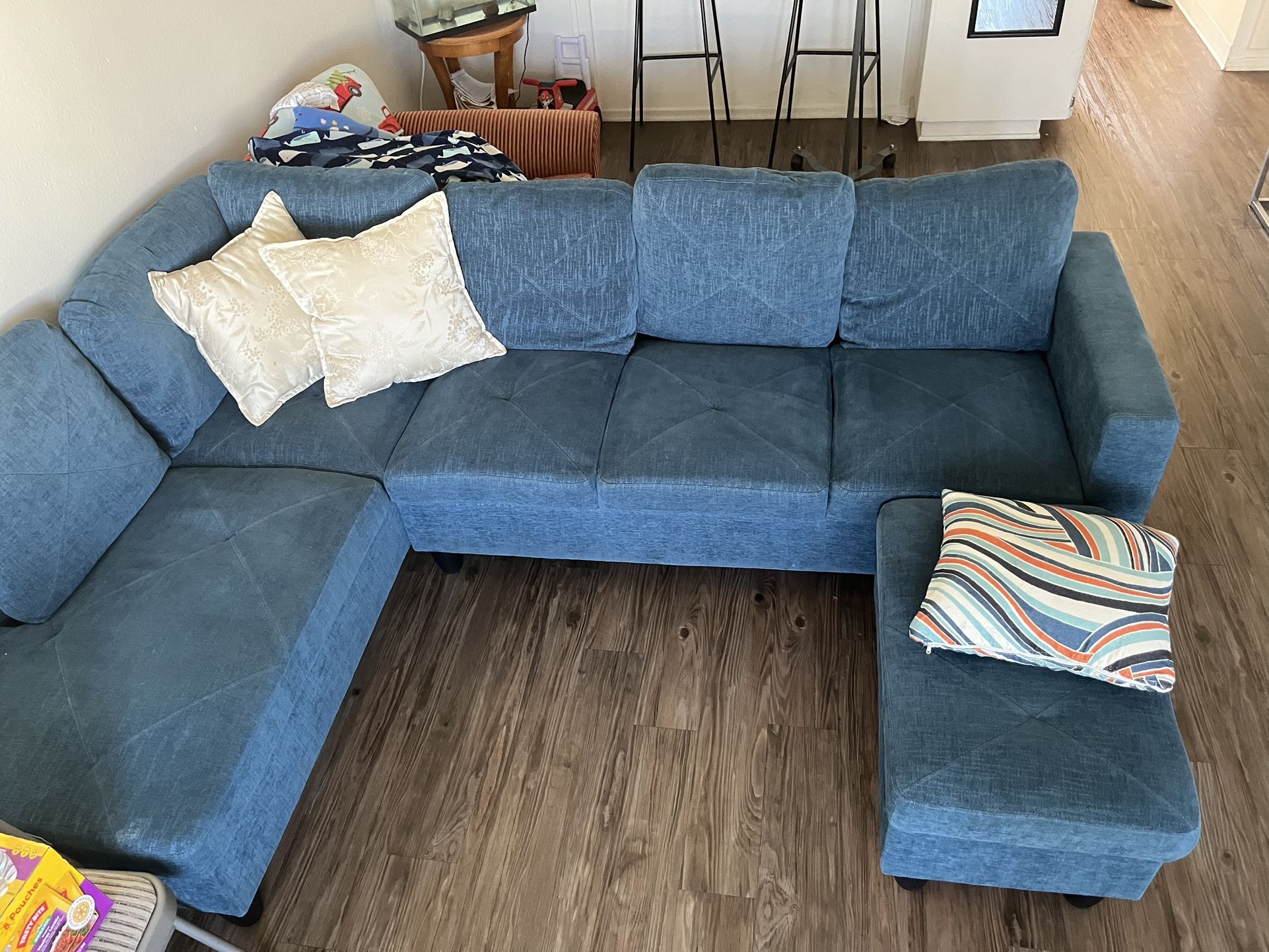 Blue L SHAPE Sectional Couch 