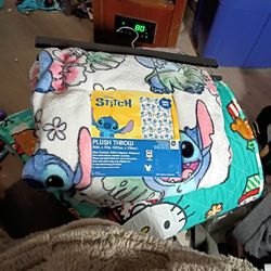 Disney Stitch Plush Throw New
