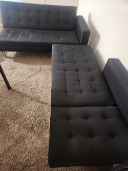 Navy couch with extension. $75