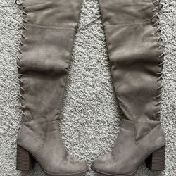 Taupe Over-the-Knee Boots