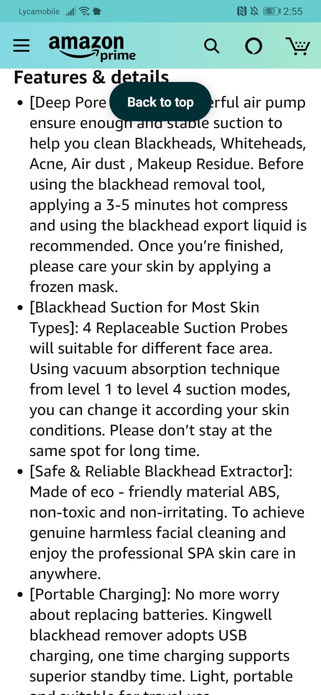 Facial Blackhead Remover Vacuum - Kingwell Pore Cleaner Rechargeable Blackhead Removal Tool