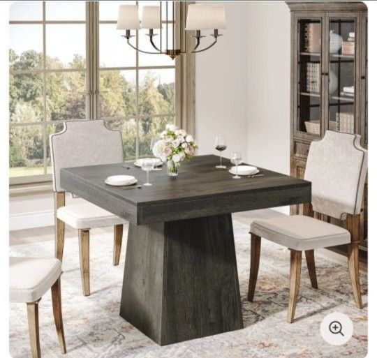 JW0819) 31.5" Dining Table Square Farmhouse Kitchen Table TABLE ONLY