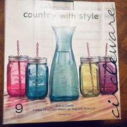 Farm Style Glass Beverage Set