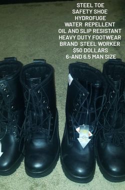 Heavy duty steel toe boots