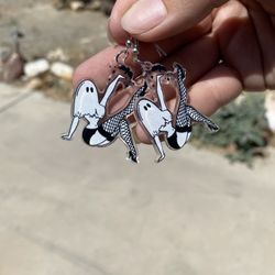 Pin up ghost girl dangling earrings
