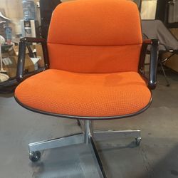 MCM 1970s All Steel Burnt Orange Pollack Style Office Chair Very Good Condition